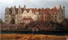 Schweriner Schloss slik det så ut rundt 1845. Foto: Theodor Schloepke © Landtag Mecklenburg-Vorpommern Schwerin, Altstadt, Schweriner Schloss, Mecklenburg-Vorpommern, Nord-Tyskland